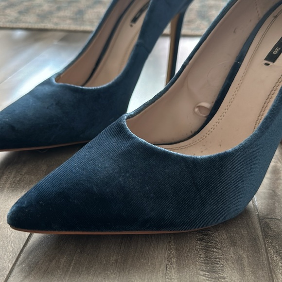 Zara velvet blue heels - Picture 3 of 4